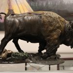 bronze buffalo statue