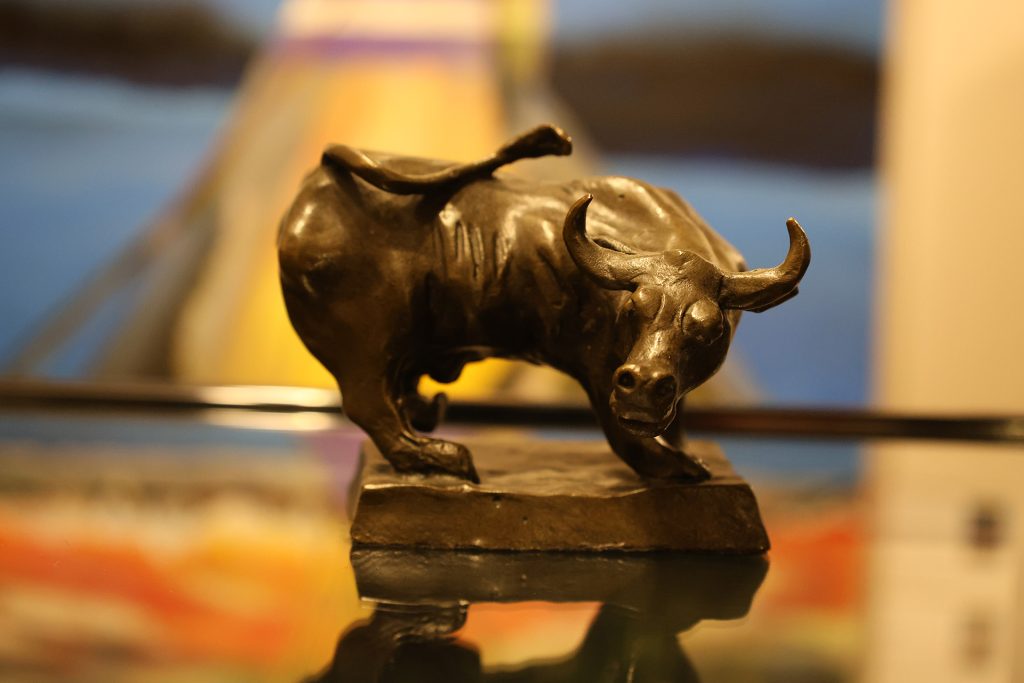 bronze bull statue