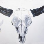 painting of bison skull