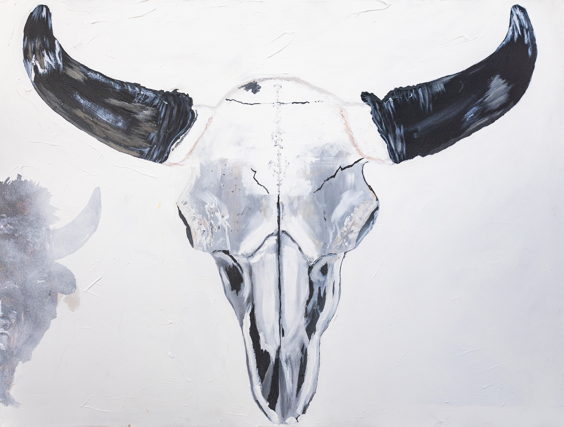 painting of bison skull