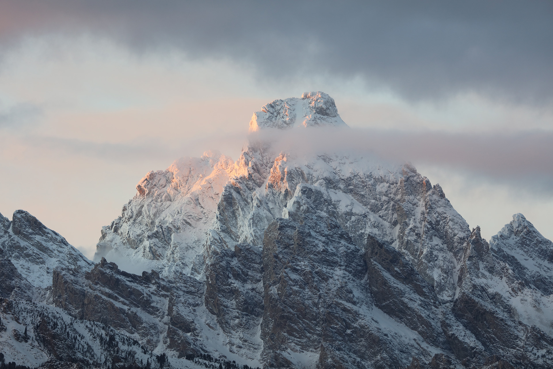 Grand Teton mountain peak
