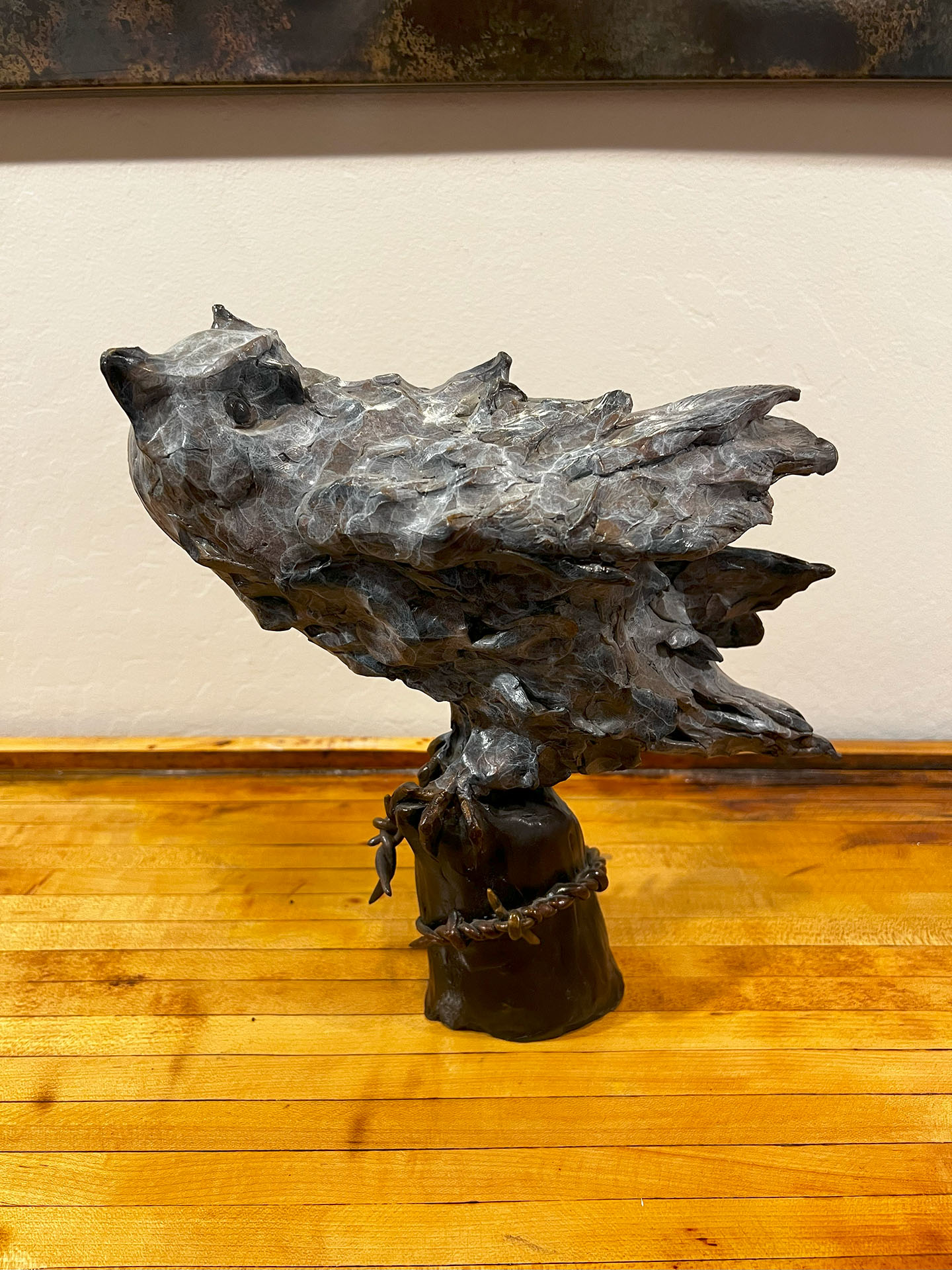 bronze statue of an owl