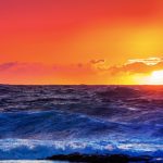 Mediterranean sea at sunset