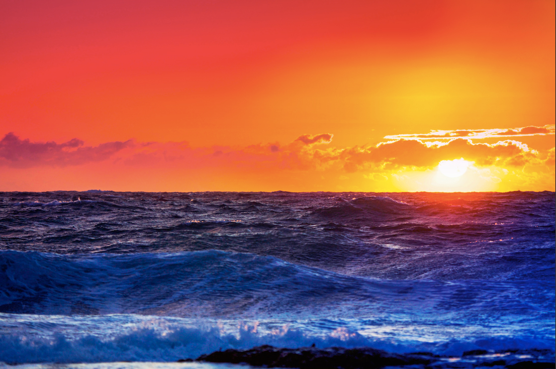 Mediterranean sea at sunset